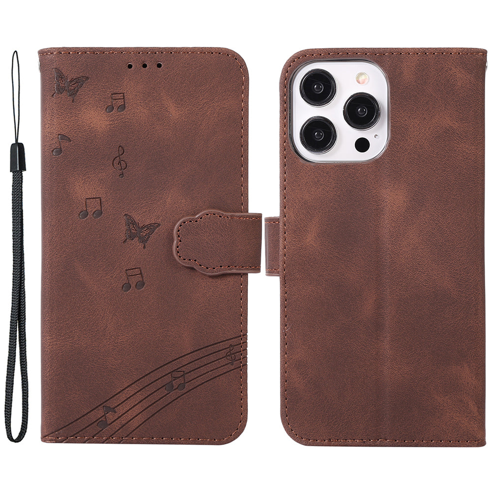 PU Leather Phone Case for iPhone 14 Pro Imprinted Musical Notation Pattern Wallet Stand Cover PU Leather Phone Case for iPhone 14 Pro Imprinted Musical Notation Pattern Wallet Stand Cover